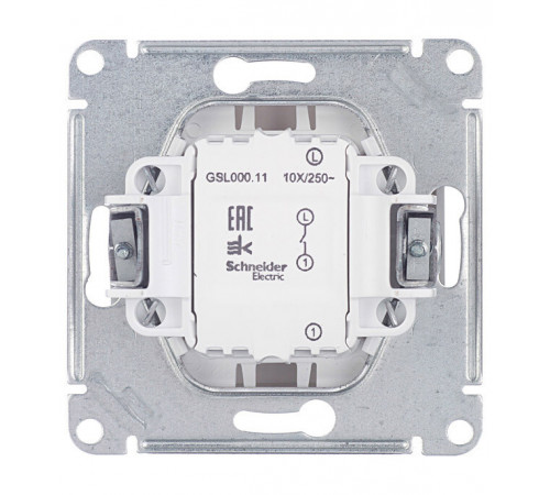 Выключатель Systeme Electric Glossa одноклавишный встраиваемый алюминий (GSL000311) Выключатель Systeme Electric Glossa одноклавишный встраиваемый алюминий (GSL000311)