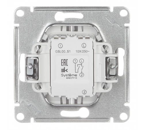 Выключатель Systeme Electric Glossa двухклавишный встраиваемый белый (GSL000151) Выключатель Systeme Electric Glossa двухклавишный встраиваемый белый (GSL000151)