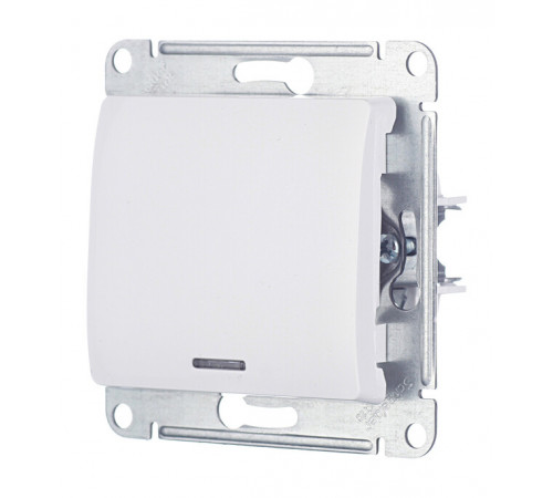 Выключатель Systeme Electric Glossa одноклавишный встраиваемый белый с подсветкой (GSL000113) Выключатель Systeme Electric Glossa одноклавишный встраиваемый белый с подсветкой (GSL000113)