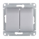 Выключатель Systeme Electric Glossa двухклавишный встраиваемый алюминий (GSL000351)