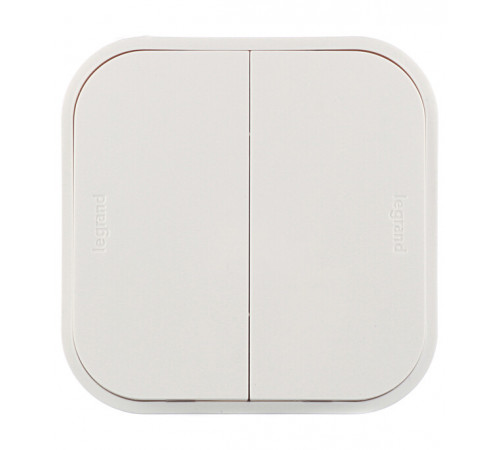 Выключатель Legrand Quteo двухклавишный накладной белый (782202) Выключатель Legrand Quteo двухклавишный накладной белый (782202)