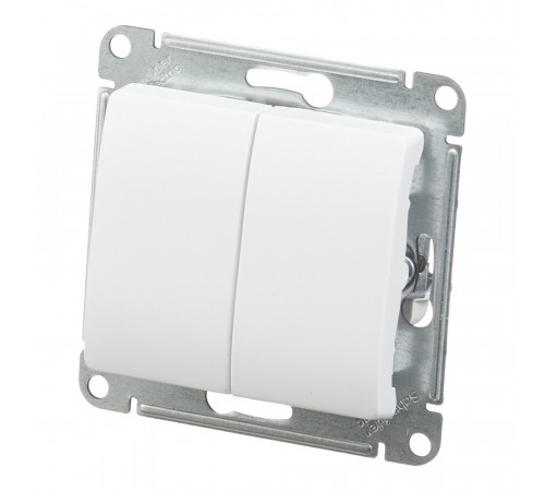 Выключатель Systeme Electric Glossa двухклавишный встраиваемый белый (GSL000151) Выключатель Systeme Electric Glossa двухклавишный встраиваемый белый (GSL000151)