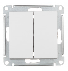 Переключатель Systeme Electric AtlasDesign двухклавишный встраиваемый белый (ATN000165)