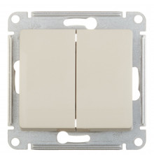 Переключатель Systeme Electric Glossa двухклавишный встраиваемый бежевый (GSL000265)