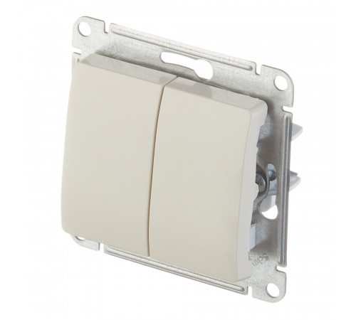 Переключатель Systeme Electric Glossa двухклавишный встраиваемый бежевый (GSL000265)