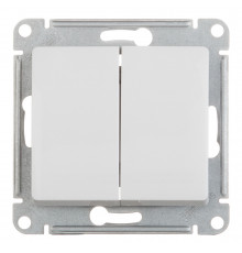Переключатель Systeme Electric Glossa двухклавишный встраиваемый белый (GSL000165)