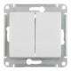 Переключатель Systeme Electric Glossa двухклавишный встраиваемый белый (GSL000165)