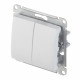 Переключатель Systeme Electric Glossa двухклавишный встраиваемый белый (GSL000165)