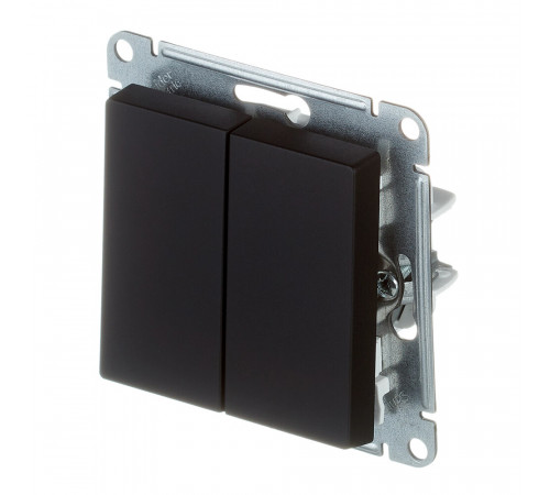 Переключатель Systeme Electric AtlasDesign двухклавишный встраиваемый карбон (ATN001065)