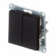Переключатель Systeme Electric AtlasDesign двухклавишный встраиваемый карбон (ATN001065)