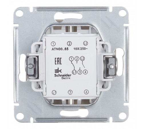 Переключатель Systeme Electric AtlasDesign двухклавишный встраиваемый бежевый (ATN000265) Переключатель Systeme Electric AtlasDesign двухклавишный встраиваемый бежевый (ATN000265)