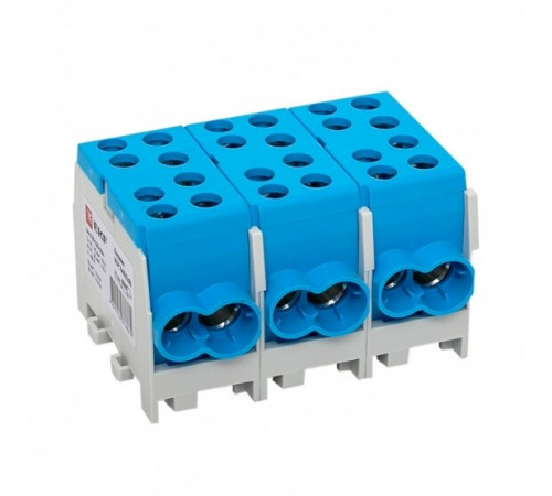 Клемма на 4 провода EKF PROxima 2,5-35 кв.мм с двойным винтом синяя (ksr-2.35-2.25-blue) Клемма на 4 провода EKF PROxima 2,5-35 кв.мм с двойным винтом синяя (ksr-2.35-2.25-blue)