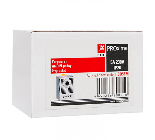Гигростат на DIN-рейку EKF PROxima 230 В IP20 5 А (HCO5EM) Гигростат на DIN-рейку EKF PROxima 230 В IP20 5 А (HCO5EM)