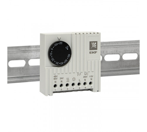 Термостат на DIN-рейку EKF PROxima 230 В 1NO+1NC IP20 5-10 А охлаждение/ обогрев (thermo-no-nc-din)