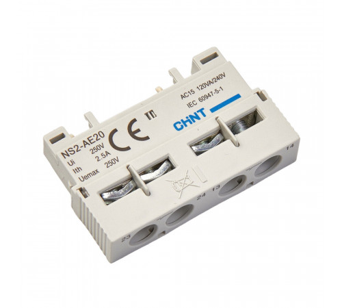 Контакт дополнительный Chint NS2 (495948) 250 В поперечный 2Р Контакт дополнительный Chint NS2 (495948) 250 В поперечный 2Р