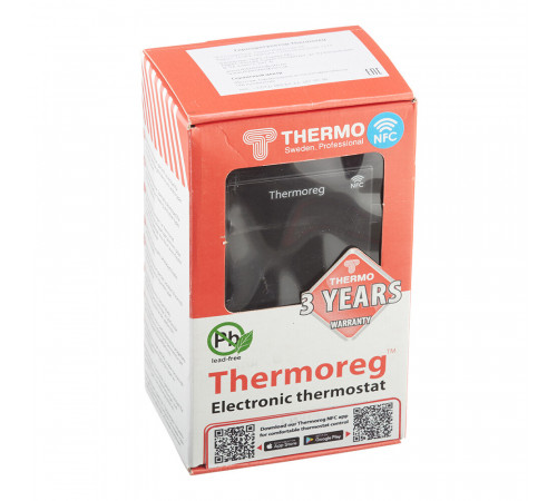 Терморегулятор электронный сенсорный для теплого пола Thermoreg TI-700 NFC черный с поддержкой NFC