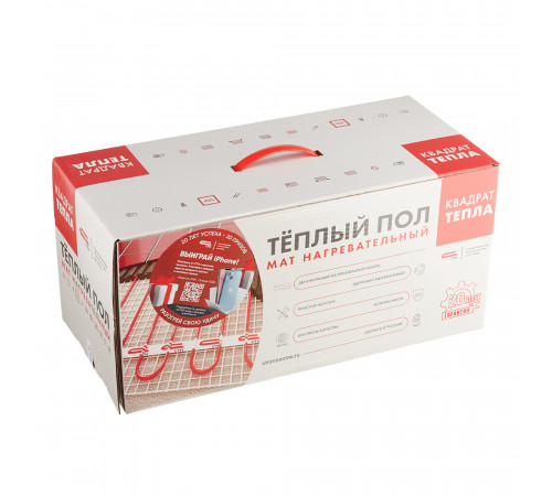 Теплый пол нагревательный мат СТН Квадрат тепла КМ-1500-10,0 10 кв.м 150 (1500) Вт Теплый пол нагревательный мат СТН Квадрат тепла КМ-1500-10,0 10 кв.м 150 (1500) Вт