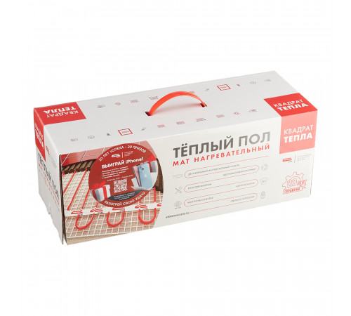 Теплый пол нагревательный мат СТН Квадрат тепла КМ-900-6,0 6 кв.м 150 (900) Вт