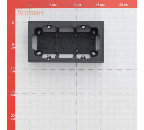 Коробка монтажная Simon 24 Harmonie двухместная накладная графит (2400752-038) Коробка монтажная Simon 24 Harmonie двухместная накладная графит (2400752-038)