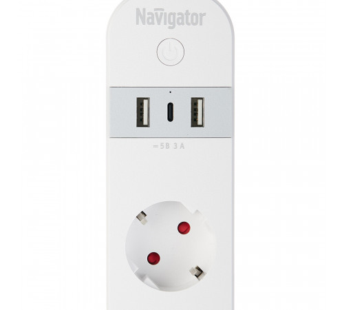 Умный удлинитель Navigator Smart Home NSH-PE-01 белый Умный удлинитель Navigator Smart Home NSH-PE-01 белый