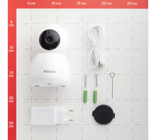 Умная камера видеонаблюдения Navigator Smart Home NSH-CAM-01-IP20 белая Умная камера видеонаблюдения Navigator Smart Home NSH-CAM-01-IP20 белая