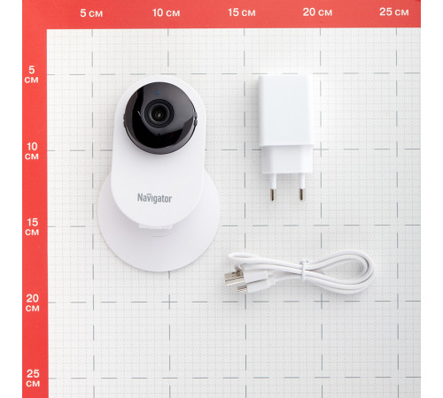 Умная камера видеонаблюдения Navigator Smart Home NSH-CAM-02-IP20 белая Умная камера видеонаблюдения Navigator Smart Home NSH-CAM-02-IP20 белая