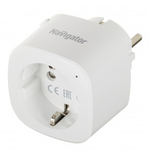 Умная розетка Navigator NSH-ST-01-WiFi (14555) белая с заземлением