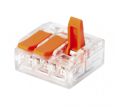 Клемма на 3 провода Electrovolt 221-413 0,2-4 кв.мм с рычажками без пасты (20 шт.) (ЦБ-00015529/605054)