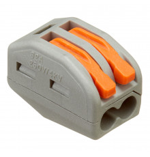 Клемма на 2 провода Stekker 0,08-(2,5)4 кв.мм с рычажками без пасты (50 шт.) (49826)