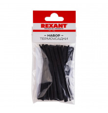Трубка термоусадочная Rexant Standard ТУТ 2/1 мм 100 мм черная (18 шт.)