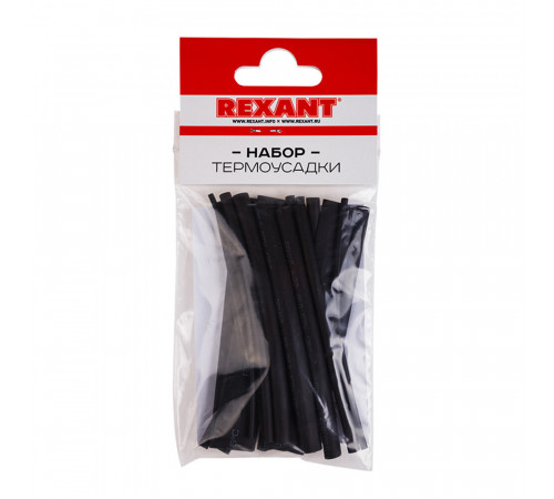 Трубка термоусадочная Rexant Standard ТУТ 2/1 мм 100 мм черная (18 шт.) Трубка термоусадочная Rexant Standard ТУТ 2/1 мм 100 мм черная (18 шт.)