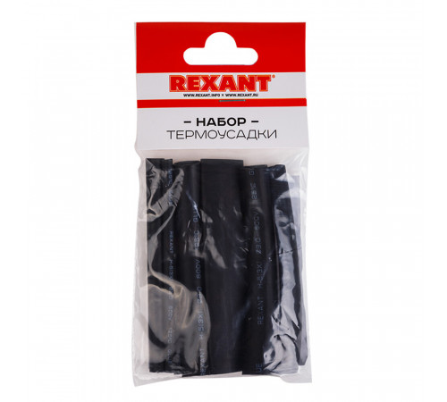 Трубка термоусадочная Rexant Glue ТУТ 3/1-12/4 мм 100 мм черная (7 шт.)