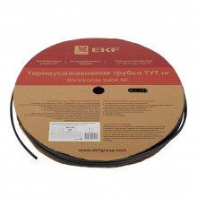 Трубка термоусадочная EKF ТУТ 6/3 мм черная (100 м)