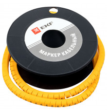 Маркеры кабельные (клипсы) EKF PROxima 3-4,2 мм цифра 5 желтые (1000 шт.) (plc-KM-2.5-5)