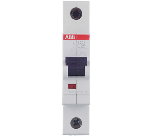 Автоматический выключатель модульный ABB S201 1P 25А тип C 6 кА 220 В (2CDS251001R0254) Автоматический выключатель модульный ABB S201 1P 25А тип C 6 кА 220 В (2CDS251001R0254)