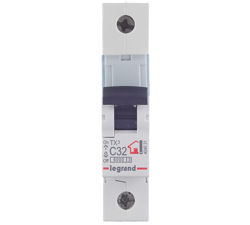 Автоматический выключатель модульный Legrand TX3 1P 32А тип C 6 кА 230/400 В (404031)