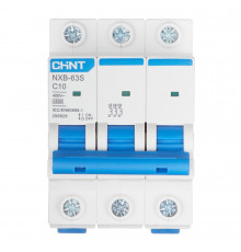 Автоматический выключатель модульный Chint NXB-63S 3P 10А тип C 4,5 кА 400 В (296826 Chint)