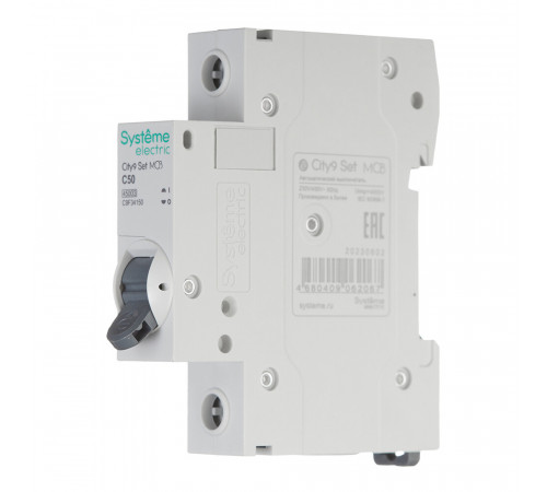 Автоматический выключатель модульный Systeme Electric City9 Set 1P 50А тип C 4,5 кА 230 В (C9F34150)