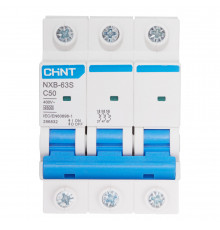 Автоматический выключатель модульный Chint NXB-63S 3P 50А тип C 4,5 кА 400 В (296832 Chint)