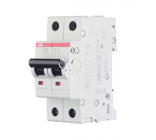 Автоматический выключатель модульный ABB S202 2P 25А тип C 6 кА 400 В (2CDS252001R0254) Автоматический выключатель модульный ABB S202 2P 25А тип C 6 кА 400 В (2CDS252001R0254)
