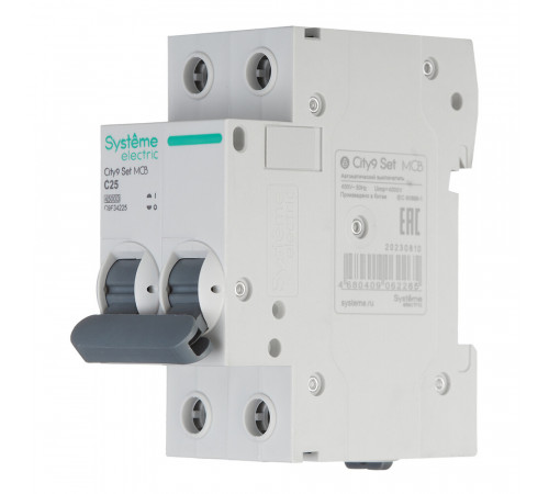 Автоматический выключатель модульный Systeme Electric City9 Set 2P 25А тип C 4,5 кА 230 В (C9F34225)