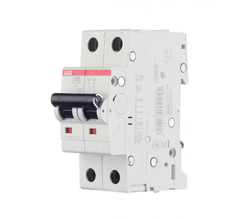 Автоматический выключатель модульный ABB S202 2P 50А тип C 6 кА 400 В (2CDS252001R0504) Автоматический выключатель модульный ABB S202 2P 50А тип C 6 кА 400 В (2CDS252001R0504)
