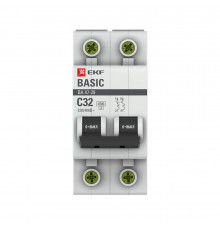 Автоматический выключатель модульный EKF Basic ВА 47-29 2P 32А тип C 4,5 кА 230 В (mcb4729-2-32C)