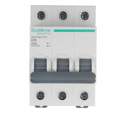 Автоматический выключатель модульный Systeme Electric City9 Set 3P 25А тип C 4,5 кА 230 В (C9F34325)