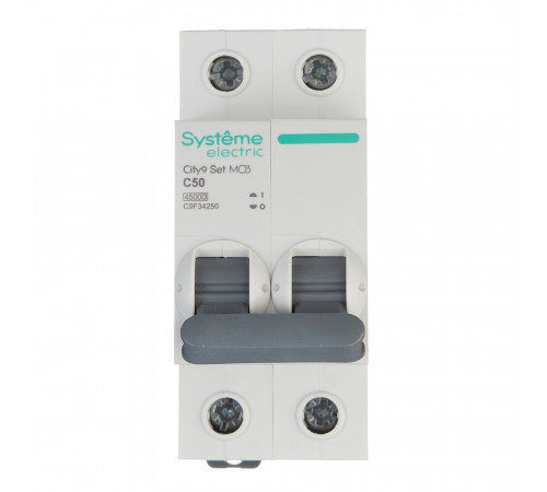 Автоматический выключатель модульный Systeme Electric City9 Set 2P 50А тип C 4,5 кА 230 В (C9F34250) Автоматический выключатель модульный Systeme Electric City9 Set 2P 50А тип C 4,5 кА 230 В (C9F34250)