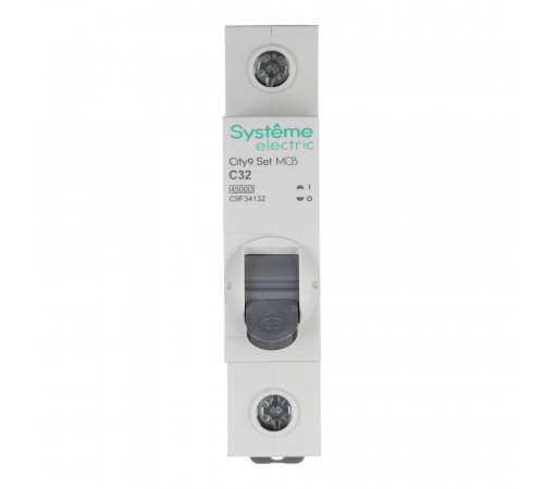 Автоматический выключатель модульный Systeme Electric City9 Set 1P 32А тип C 4,5 кА 230 В (C9F34132) Автоматический выключатель модульный Systeme Electric City9 Set 1P 32А тип C 4,5 кА 230 В (C9F34132)