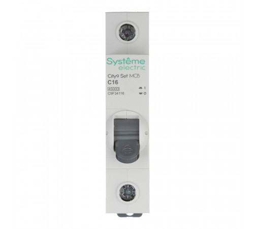 Автоматический выключатель модульный Systeme Electric City9 Set 1P 16А тип C 4,5 кА 230 В (C9F34116)