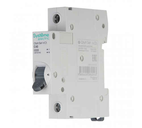 Автоматический выключатель модульный Systeme Electric City9 Set 1P 40А тип C 4,5 кА 230 В (C9F34140)