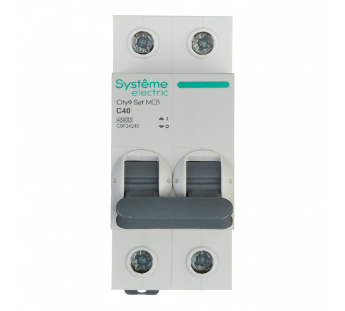 Автоматический выключатель модульный Systeme Electric City9 Set 2P 40А тип C 4,5 кА 230 В (C9F34240)