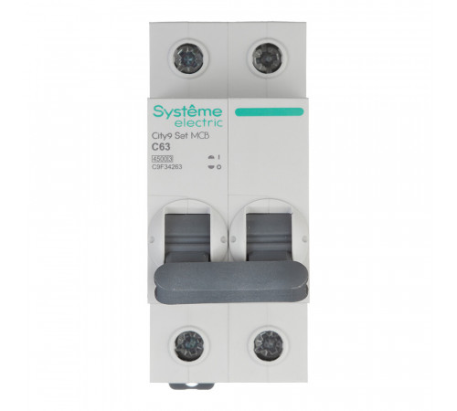 Автоматический выключатель модульный Systeme Electric City9 Set 2P 63А тип C 4,5 кА 230 В (C9F34263)
